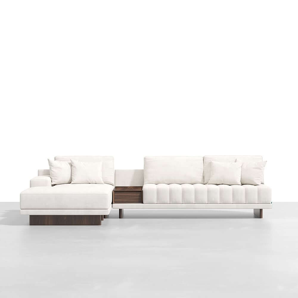 Modern L-Shaped Modular Sectional Sofa with Ottoman