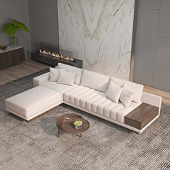 Modern L-Shaped Modular Sectional Sofa with Ottoman