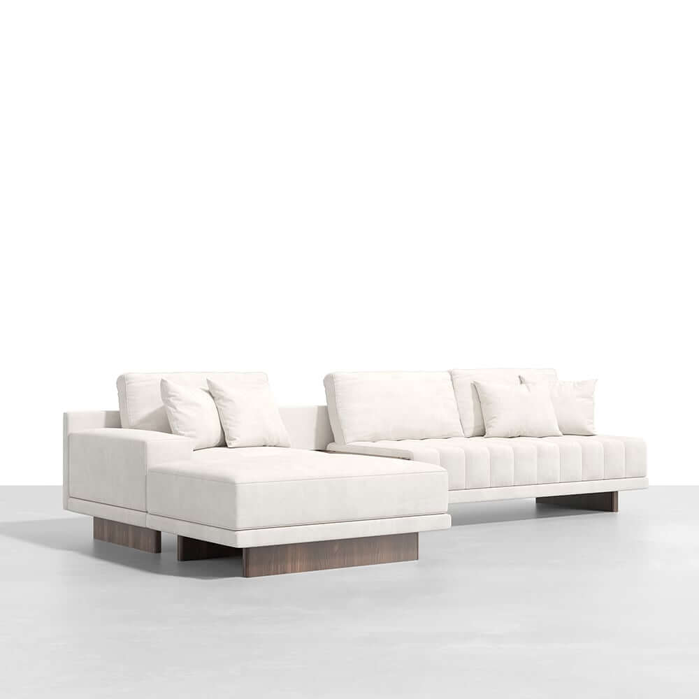 Modern L-Shaped Modular Sectional Sofa with Ottoman