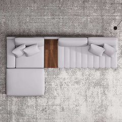 Modern L-Shaped Modular Sectional Sofa with Ottoman