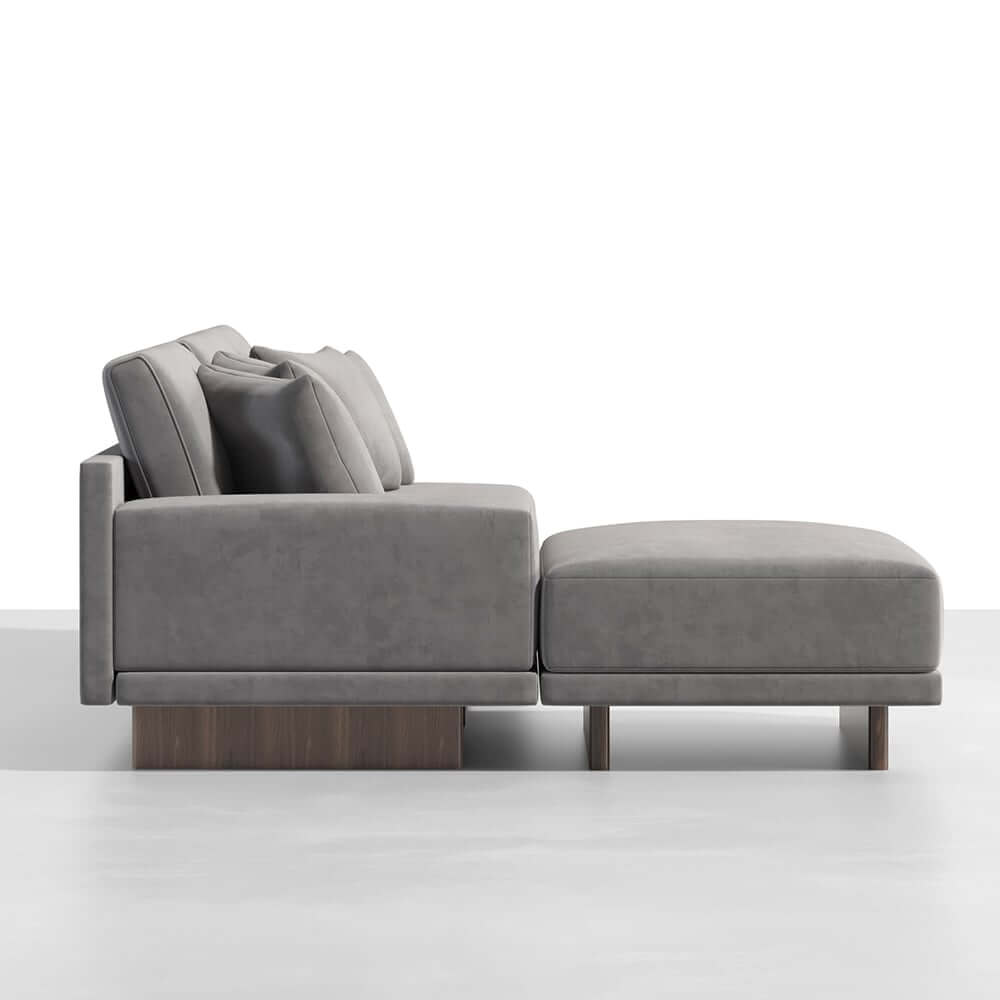 Modern L-Shaped Modular Sectional Sofa with Ottoman