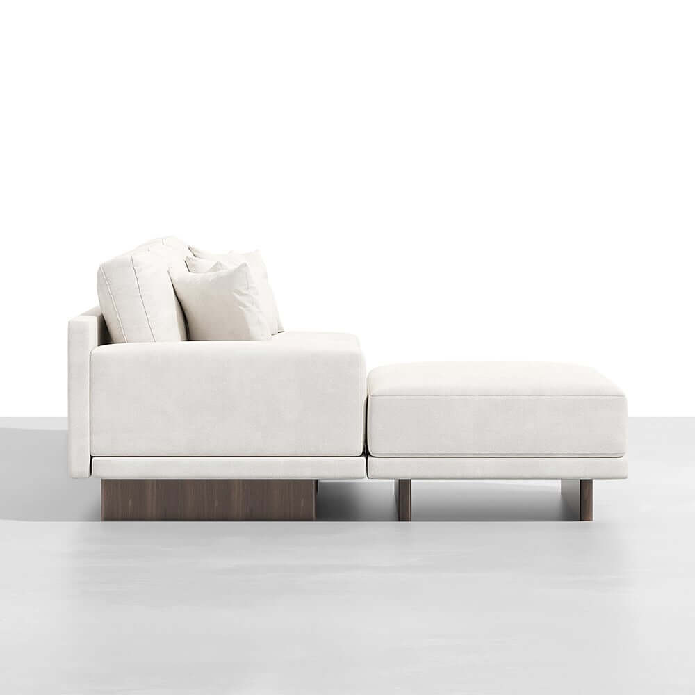 Modern L-Shaped Modular Sectional Sofa with Ottoman