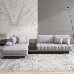 Modern L-Shaped Modular Sectional Sofa with Ottoman
