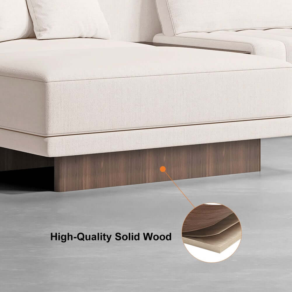 Modern L-Shaped Modular Sectional Sofa with Ottoman