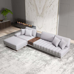 Modern L-Shaped Modular Sectional Sofa with Ottoman
