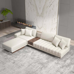Modern L-Shaped Modular Sectional Sofa with Ottoman