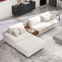 Modern L-Shaped Modular Sectional Sofa with Ottoman