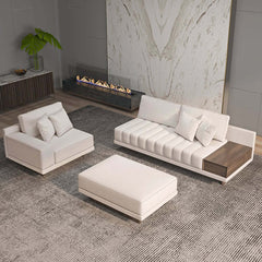 Modern L-Shaped Modular Sectional Sofa with Ottoman