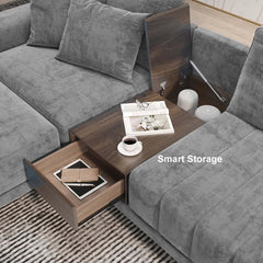 Modern L-Shaped Modular Sectional Sofa with Ottoman