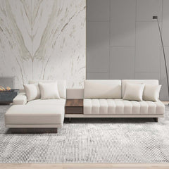 Modern L-Shaped Modular Sectional Sofa with Ottoman