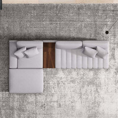 Modern L-Shaped Modular Sectional Sofa with Ottoman