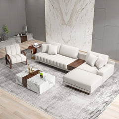 Modern L-Shaped Modular Sectional Sofa with Ottoman
