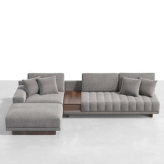 Modern L-Shaped Modular Sectional Sofa with Ottoman