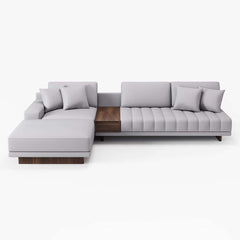 Modern L-Shaped Modular Sectional Sofa with Ottoman