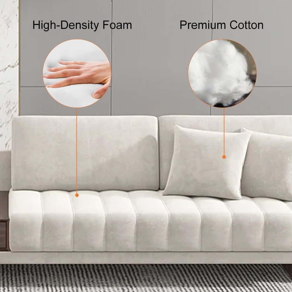 Modern L-Shaped Modular Sectional Sofa with Ottoman