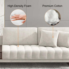 Modern L-Shaped Modular Sectional Sofa with Ottoman