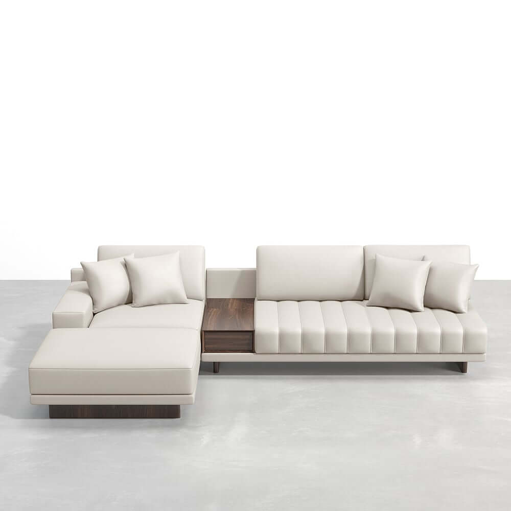 Modern L-Shaped Modular Sectional Sofa with Ottoman