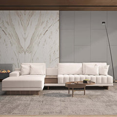 Modern L-Shaped Modular Sectional Sofa with Ottoman
