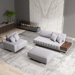 Modern L-Shaped Modular Sectional Sofa with Ottoman