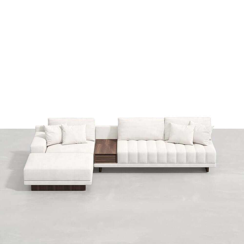 Modern L-Shaped Modular Sectional Sofa with Ottoman