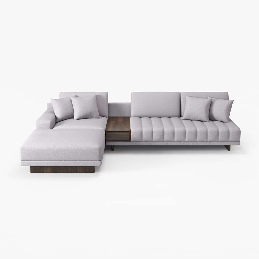 Modern L-Shaped Modular Sectional Sofa with Ottoman