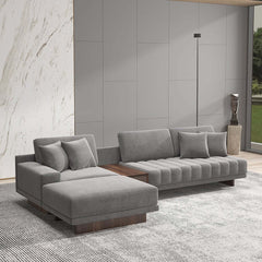 Modern L-Shaped Modular Sectional Sofa with Ottoman