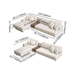 Modern L-Shaped Modular Sectional Sofa with Ottoman Dimensions