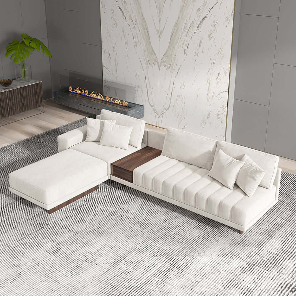 Modern L-Shaped Modular Sectional Sofa with Ottoman Main Product Image