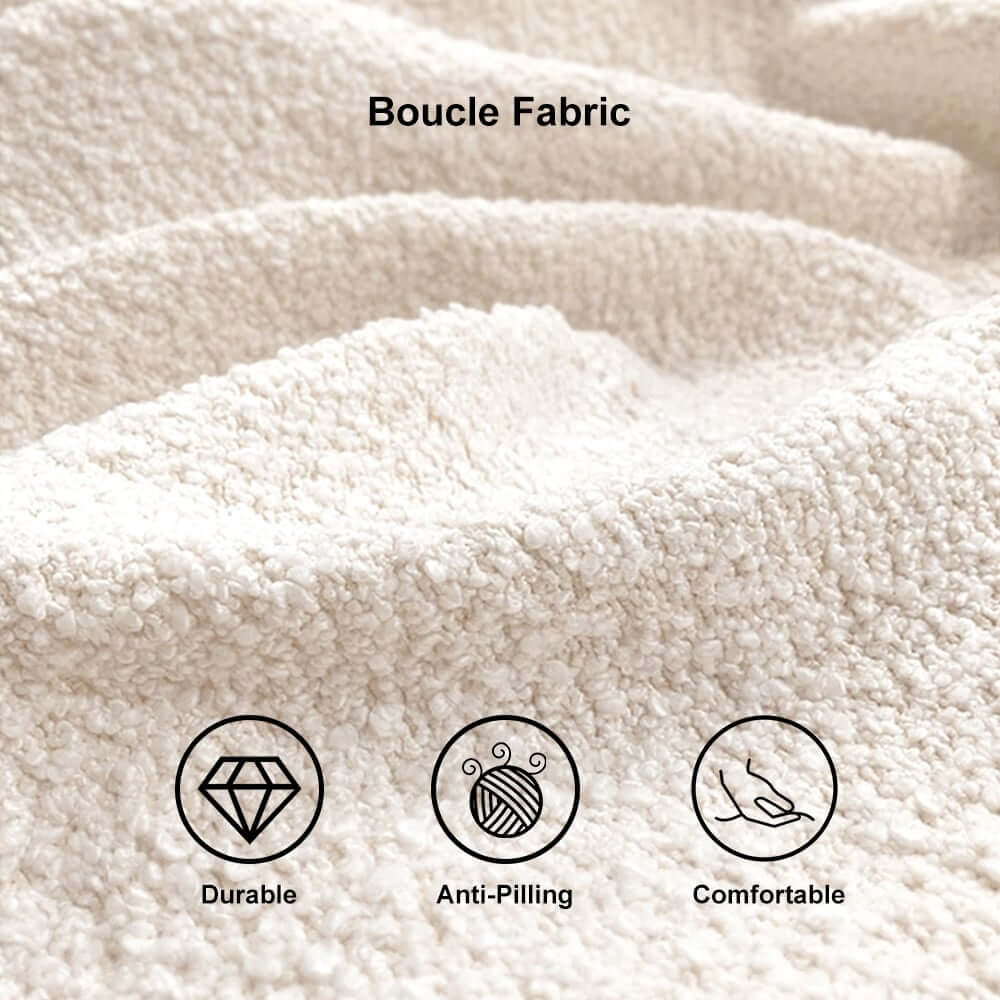 Modern L-Shaped Modular Sofa with Boucle Upholstery