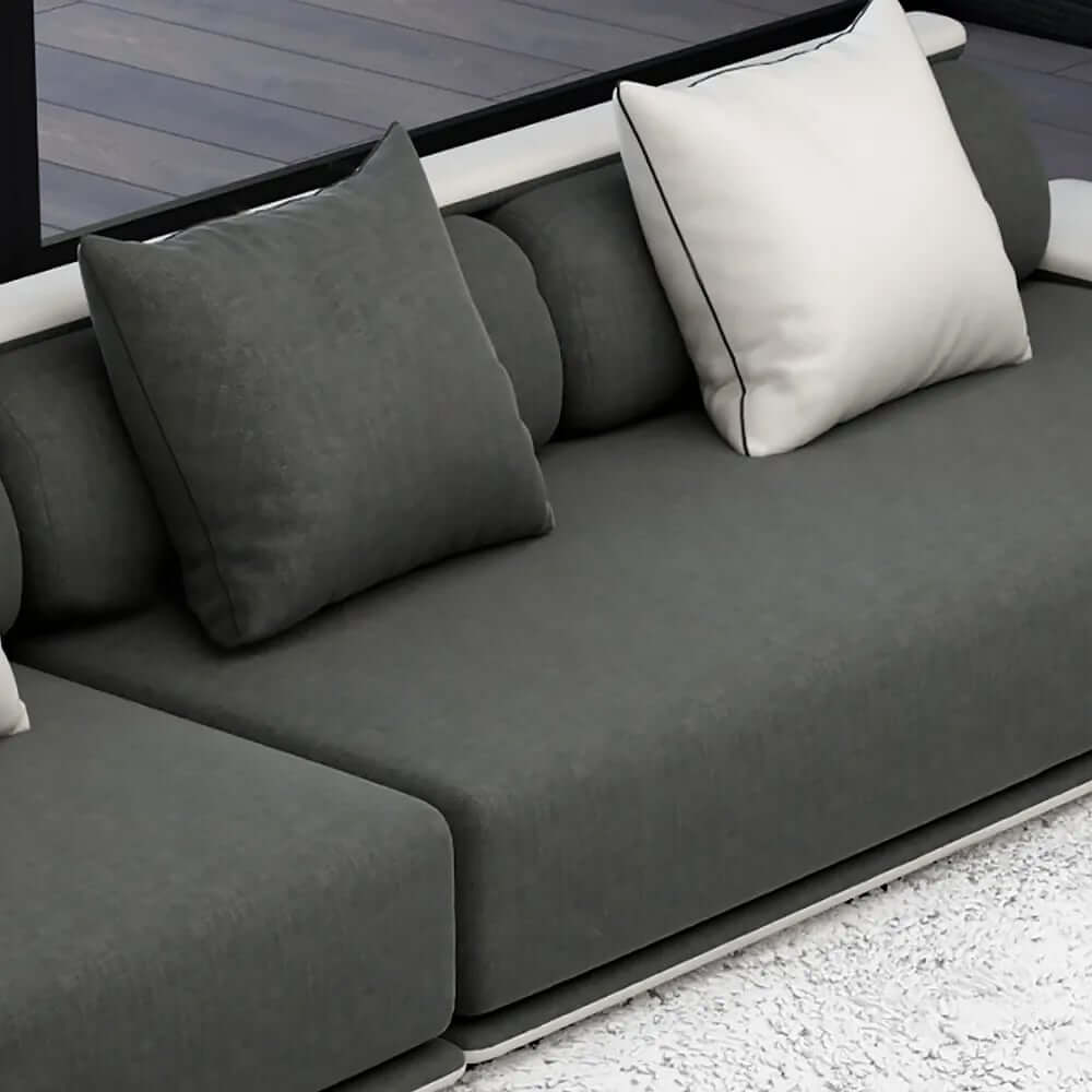 Modern L-Shaped Sleeper Sectional Sofa, Dark Gray Linen