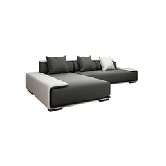 Modern L-Shaped Sleeper Sectional Sofa, Dark Gray Linen