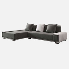 Modern L-Shaped Sleeper Sectional Sofa, Dark Gray Linen