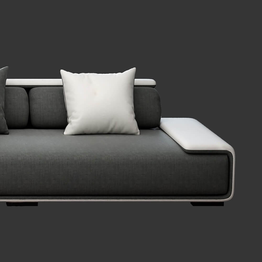 Modern L-Shaped Sleeper Sectional Sofa, Dark Gray Linen
