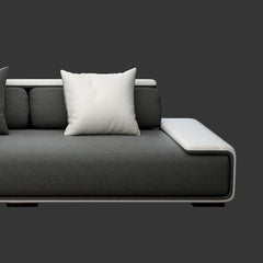 Modern L-Shaped Sleeper Sectional Sofa, Dark Gray Linen