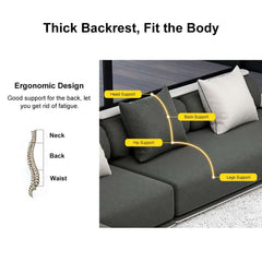 Modern L-Shaped Sleeper Sectional Sofa, Dark Gray Linen