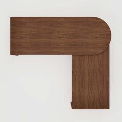 Modern L-Shaped Swivel Desk with Two Drawers and Washed White Finish