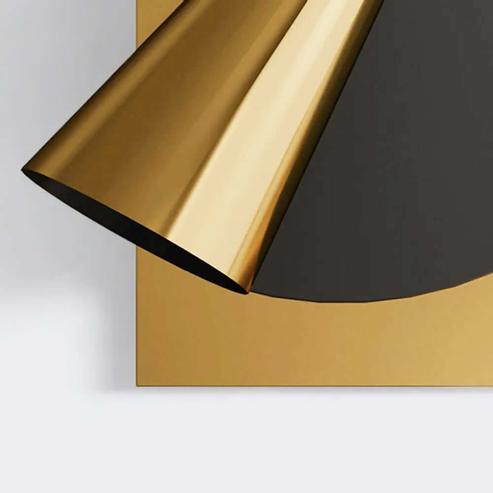 Modern Leather and Metal Wall Art with 3D Geometric Design