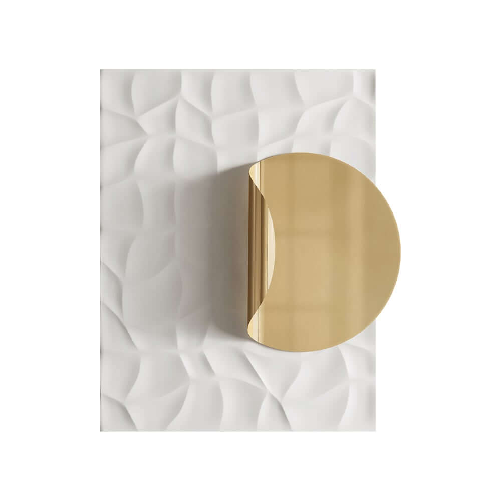 Modern Leather Wall Art with Abstract Orange and Gold Design