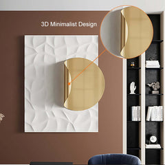 Modern Leather Wall Art with Abstract Orange and Gold Design