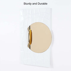 Modern Leather Wall Art with Abstract Orange and Gold Design