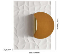 Modern Leather Wall Art with Abstract Orange and Gold Design Dimensions