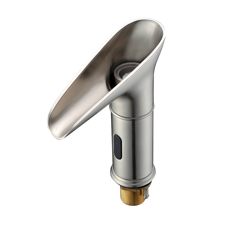 Modern LED Bathroom Sink Faucet with Waterfall Spout and Brass Finish
