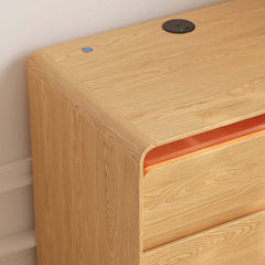 Modern LED Nightstand With Engineered Wood And 3 Drawers