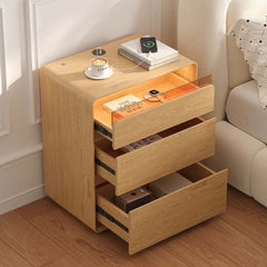 Modern LED Nightstand With Engineered Wood And 3 Drawers Main Product Image