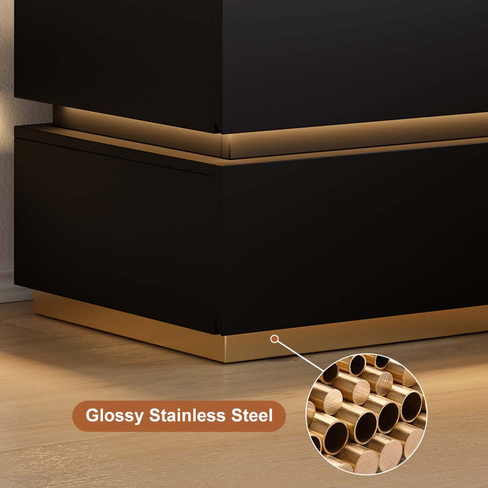 Modern LED Nightstand With Wireless Charging & USB Ports