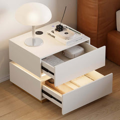 Modern LED Nightstand With Wireless Charging & USB Ports