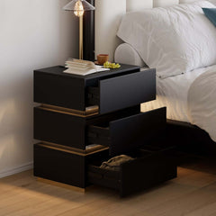 Modern LED Nightstand With Wireless Charging & USB Ports