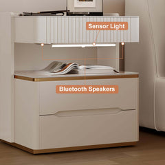 Modern LED Smart Nightstand With Wireless Charger