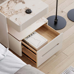 Modern LED Smart Nightstand With Wireless Charger
