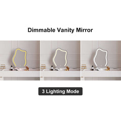 Modern LED Vanity Set with Mirror and Two Nightstands
